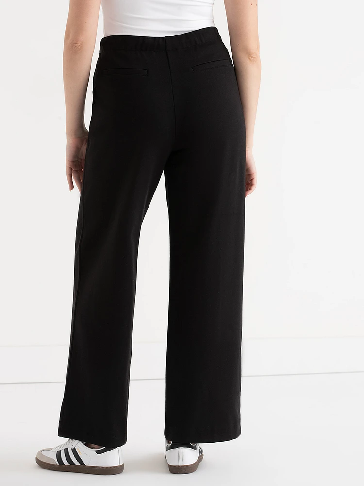 Double Knit Wide-Leg Pant