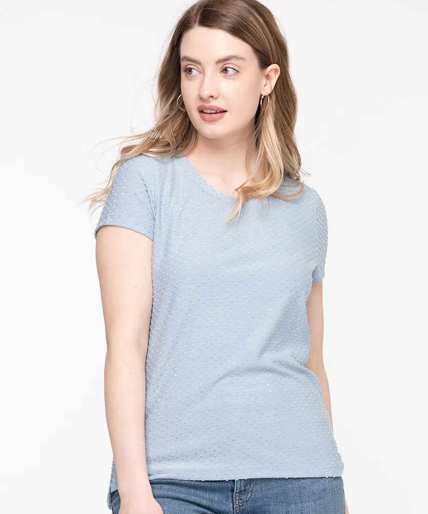 Swiss Dot Short Sleeve Top