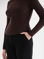 Ribbed Boat Neck Sweater