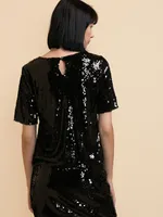 Short Sleeve Sequin Boxy Tee