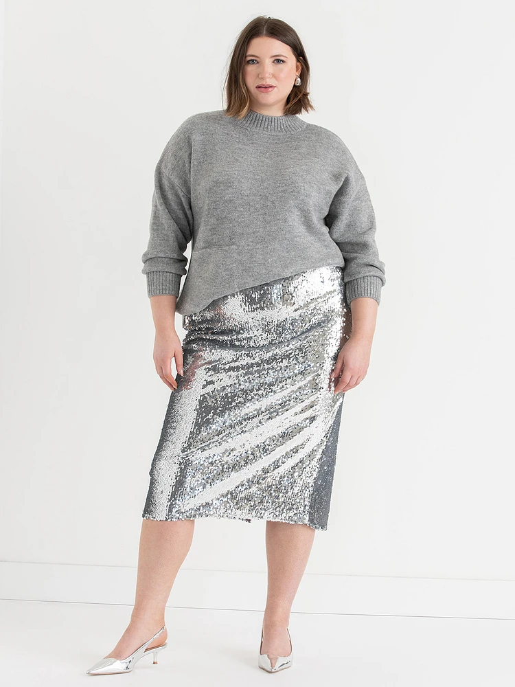 Sequin Midi Skirt