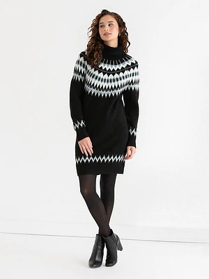 Turtleneck FairIsle Knit Dress