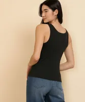 Casual Rib Knit Tank Top