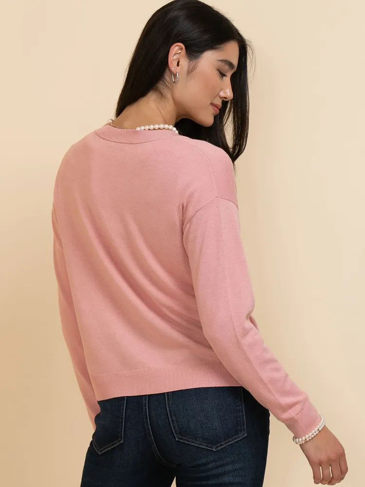 Button-Up Cashmere-Blend Cardigan Sweater