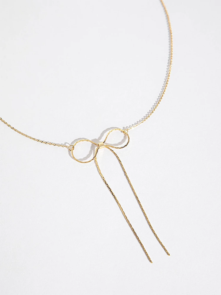 Gold-Plated Bow Necklace