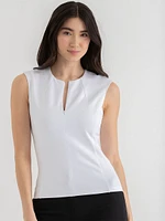 Zip Front Top Luxe Ponte