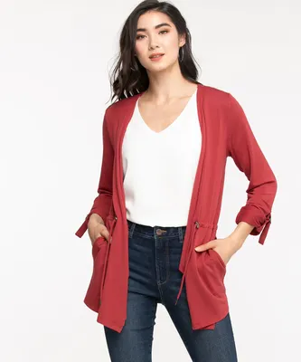 Roll Sleeve Drape Jacket