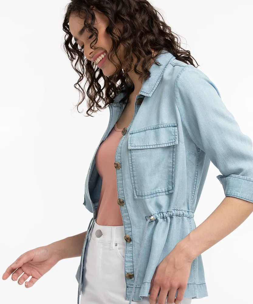 Button Front Military Jacket