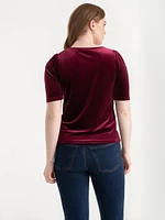 Velvet V-Neck Top