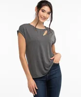 Twist Neck Extended Sleeve Top