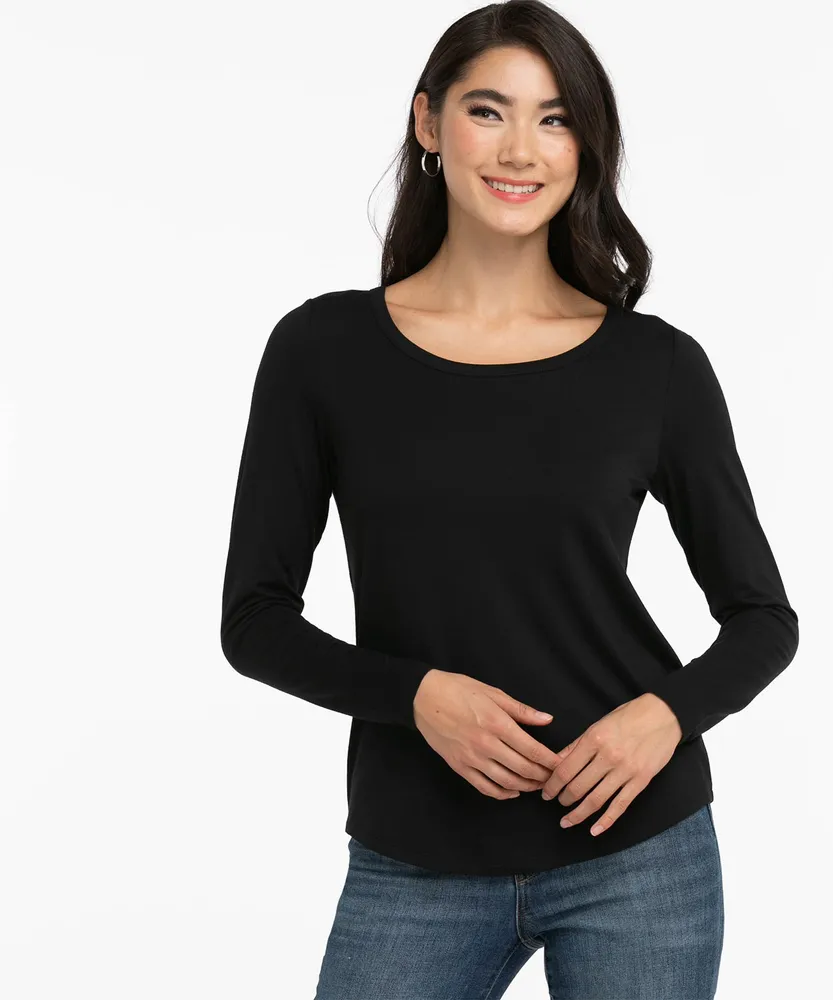 Long Sleeve Scoop Neck Top