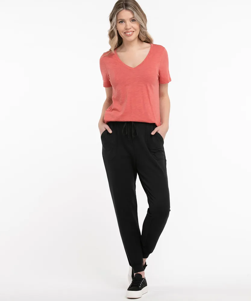 V-Neck Curved Hem Tee