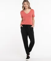 V-Neck Curved Hem Tee
