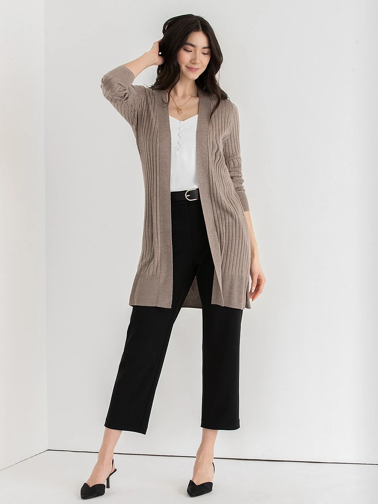 Long Sleeve Ribbed Cardigan