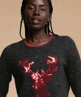 Sequin Reindeer Tunic Sweater