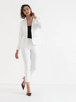 Single Button Cotton Sateen Blazer