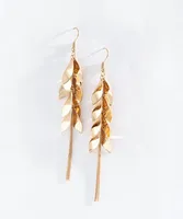 Gold Leaves Drop Earring