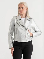 Silver Moto Jacket