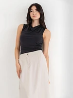 Sleeveless Cowl Neck Top