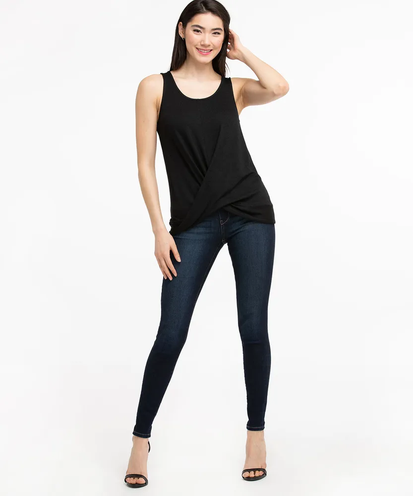 Sleeveless Twist Front Hacci Top