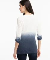 Roll Sleeve Ombre Pullover