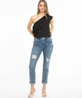 One-Shoulder Ruffle Blouse