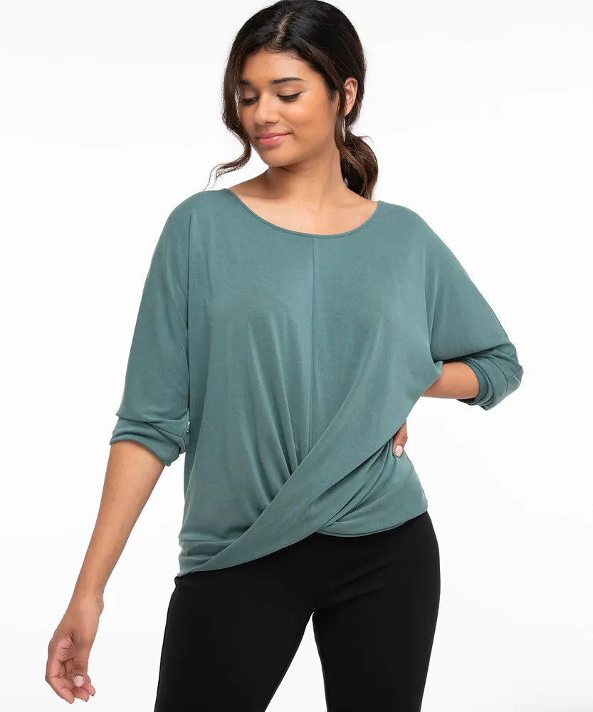 Long Sleeve Knot Front Top