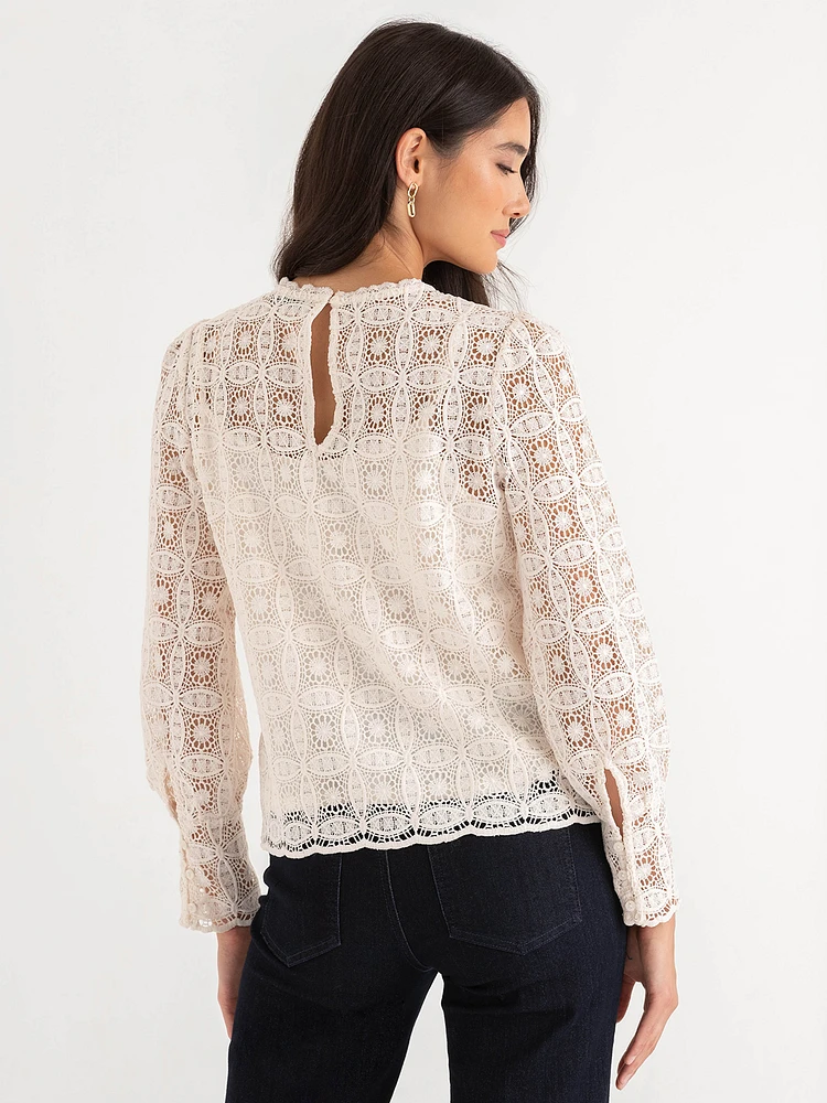 Puff Sleeve Lace Blouse