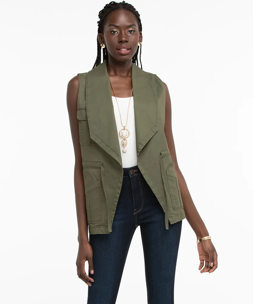 Drape Front Utility Vest