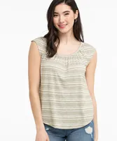 Short Sleeve Ruched Neck Tee