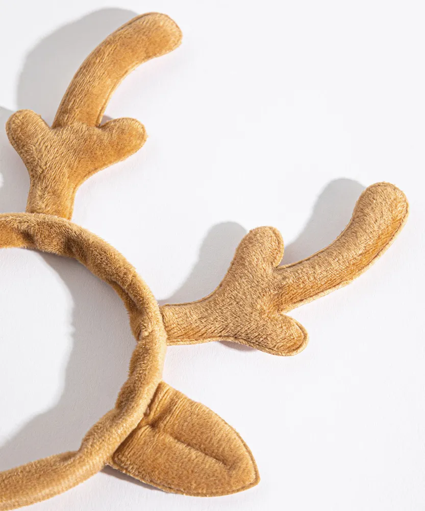 Festive Brown Antler Headband