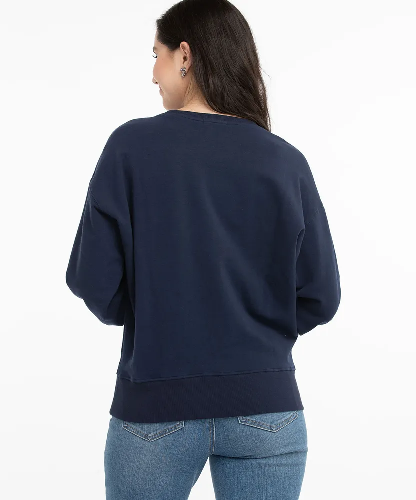 Graphic Scoop Neck Sweatshirt