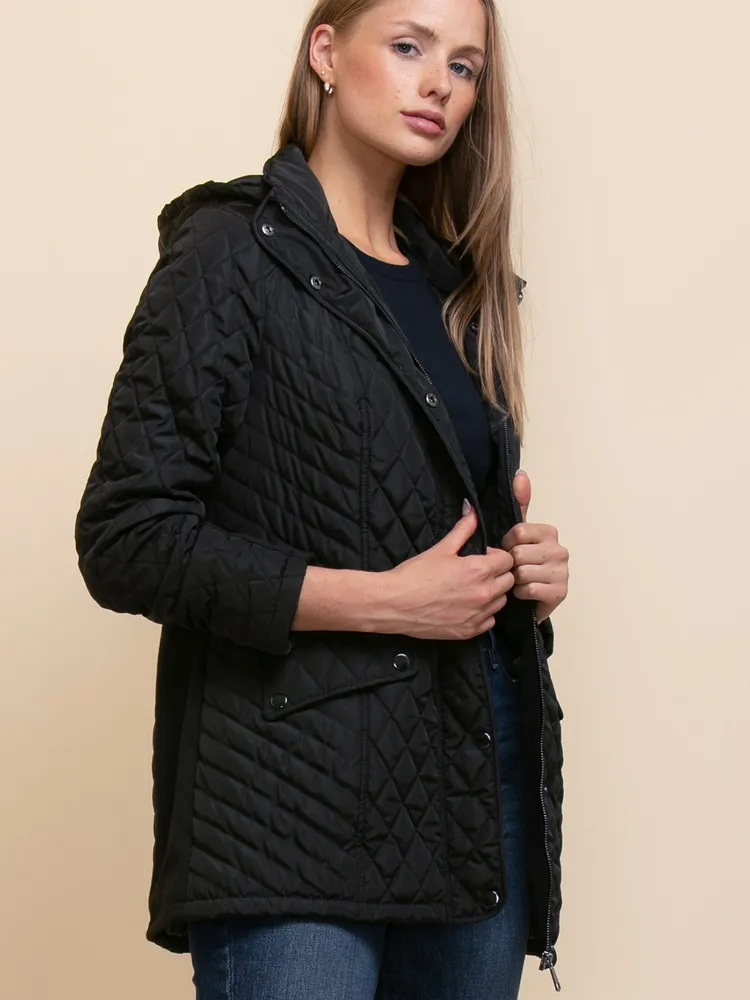 Quilted Jacket with Detachable Hood