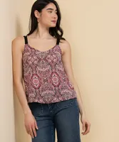 Strappy Paisley Print Blouse