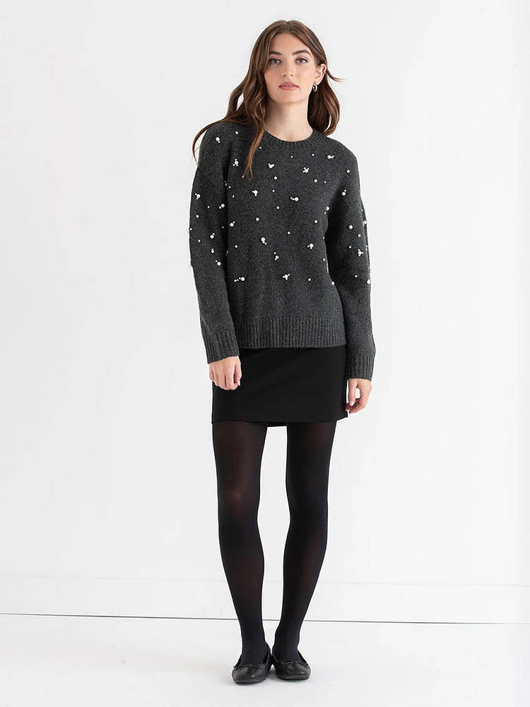 Jeweled Pullover Sweater