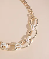 Gold Chain-Link Statement Necklace