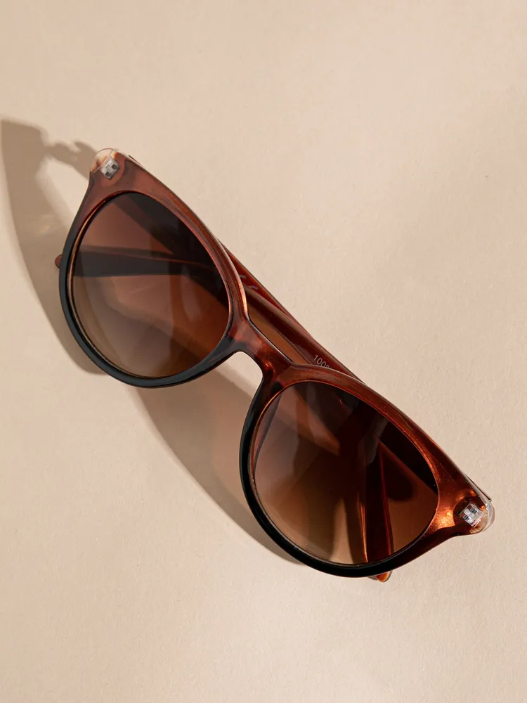 Caramel Circle Framed Sunglasses
