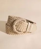 Natural Braided Circle Buckle Belt