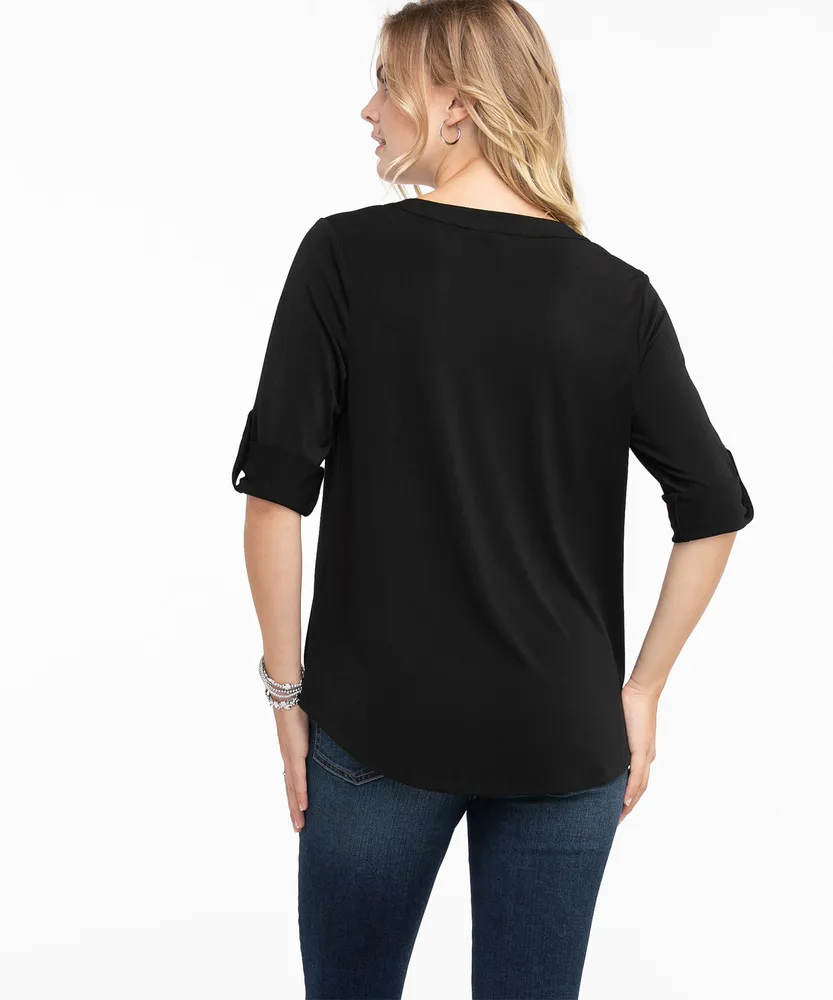 Eco-Friendly 3/4 Sleeve Knit Shirt