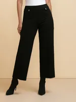 Ponte Pull-On Wide Leg Crop Pant