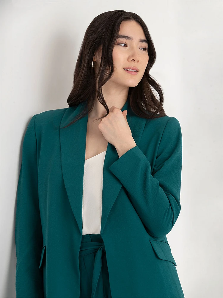 Shawl Collar Open Front Blazer