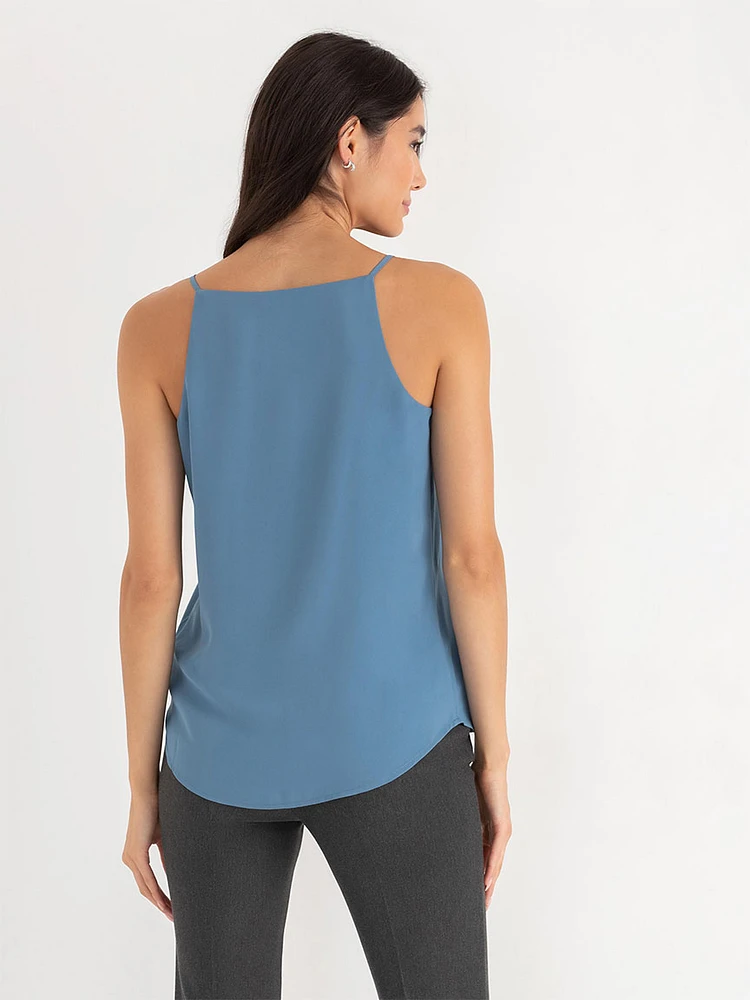 Sadie Strappy V-Neck Tank with Button