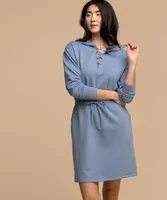 Hooded Lace-Up Lounge Dress