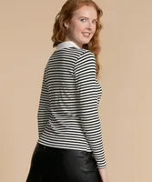 Long Sleeve Striped Collared Top