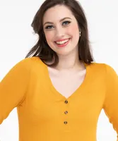 3/4 Sleeve Henley Top
