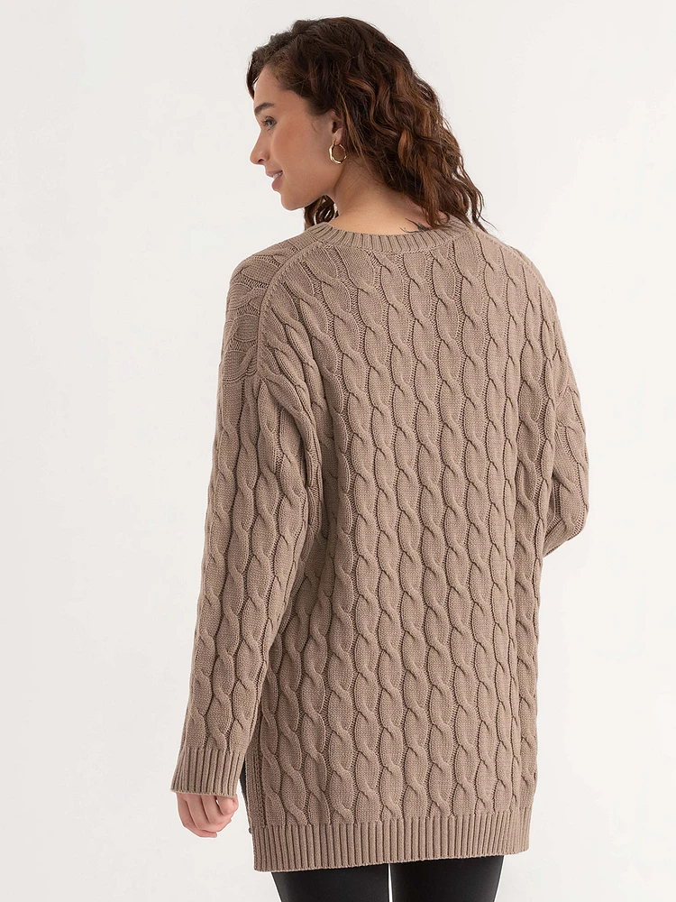 Cable Knit Tunic Sweater