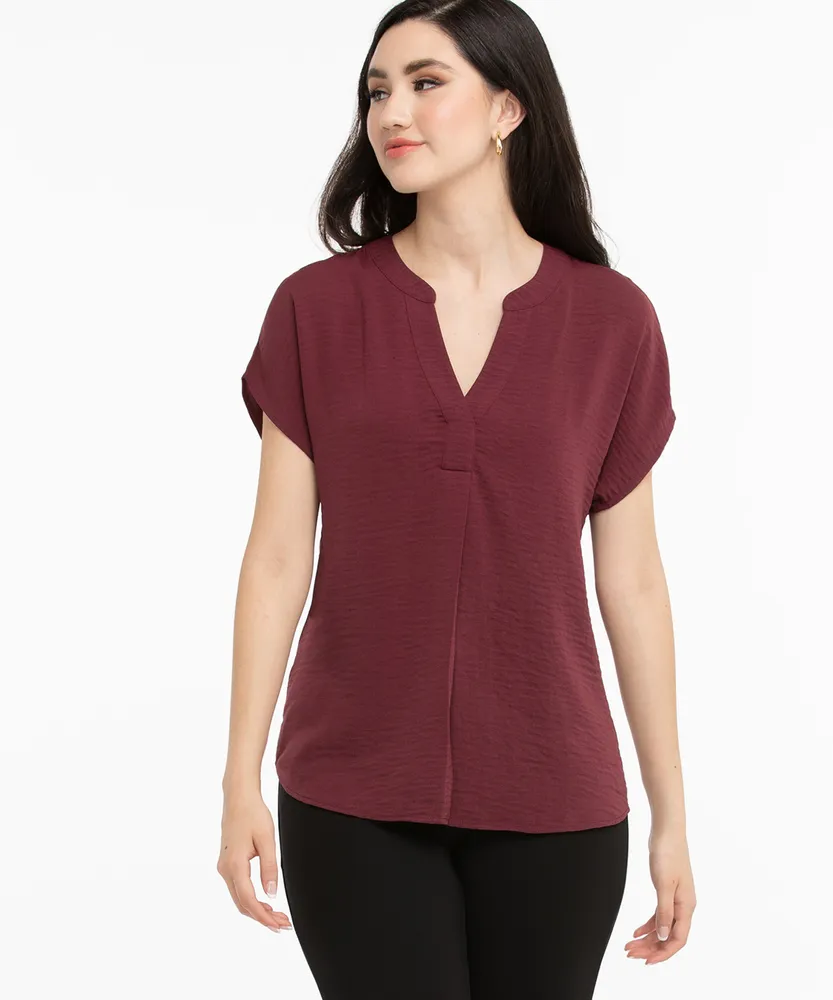 Extended Sleeve Henley Blouse