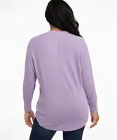 Ribbed Mock Neck Tunic Top