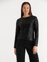 Sequin Crew Neck Top