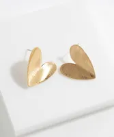 Etched Metal Heart Earrings